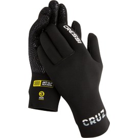 Cressi Cruz Gloves 3mm - Neoprene Diving Gloves Black 3mm Anti Slip Palm System,M/3, Adult Unisex
