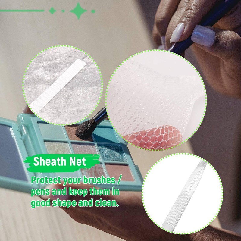 Lizusidtsy 20 PCS Cosmetic Make Up Brushes Guards Mesh Protectors