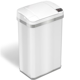 iTouchless 4 Gallon Fragrance Trash Cans with AbsorbX Odor Filter, 04 Gal Sensor Pearl White