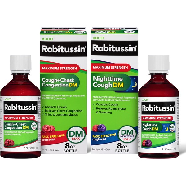 Robitussin DM Max Cough Plus Chest Congestion and Robitussin Maximum