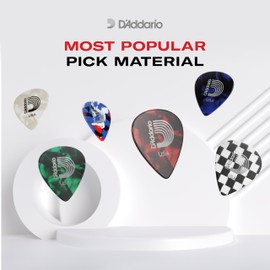 D'Addario Accessories Checkerboard Celluloid Guitar Picks, Medium, 10 Pack