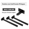 Luomorgo- 4 Pcs 8 Floating Shelf Bracket Stainless Steel Heavy