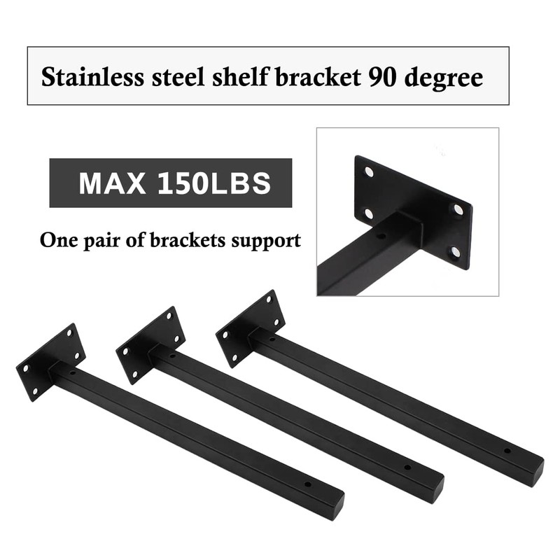 Luomorgo- 4 Pcs 8 Floating Shelf Bracket Stainless Steel Heavy