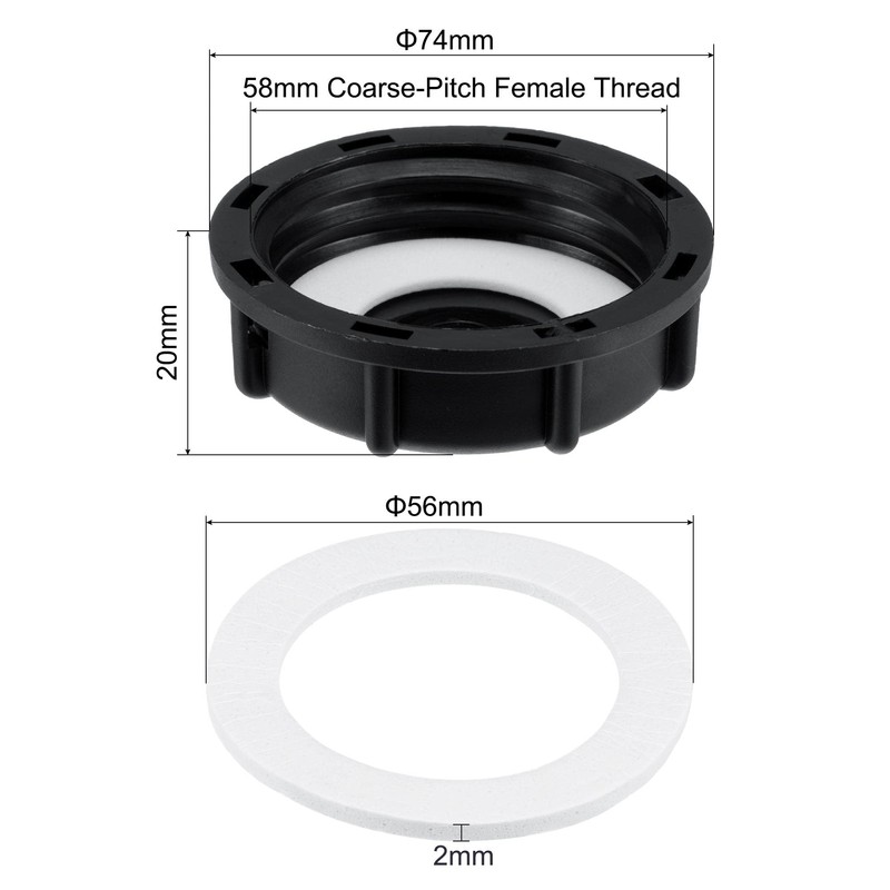 sourcing map IBC Tank Adapter 55mm ID Coarse Female Thread