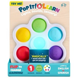Chuckle & Roar - Pop It! and Learn - Juguete educativo y electrónico que hace pop - Aprende números y letras en español o inglés - Ideal para edades de 6 meses a 2 años
