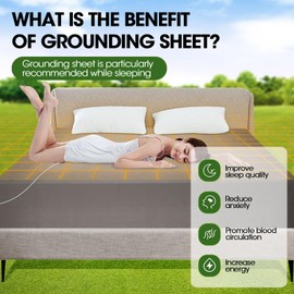 Grounding Sheet 68x132cm Grounding Bed Sheet Silver Fiber Organic Cotton Grounding Mat Earthing UK for Improved Sleep Reduced Anxiety Inflammation Healthy Earth Energy Mat with Conductive Materials