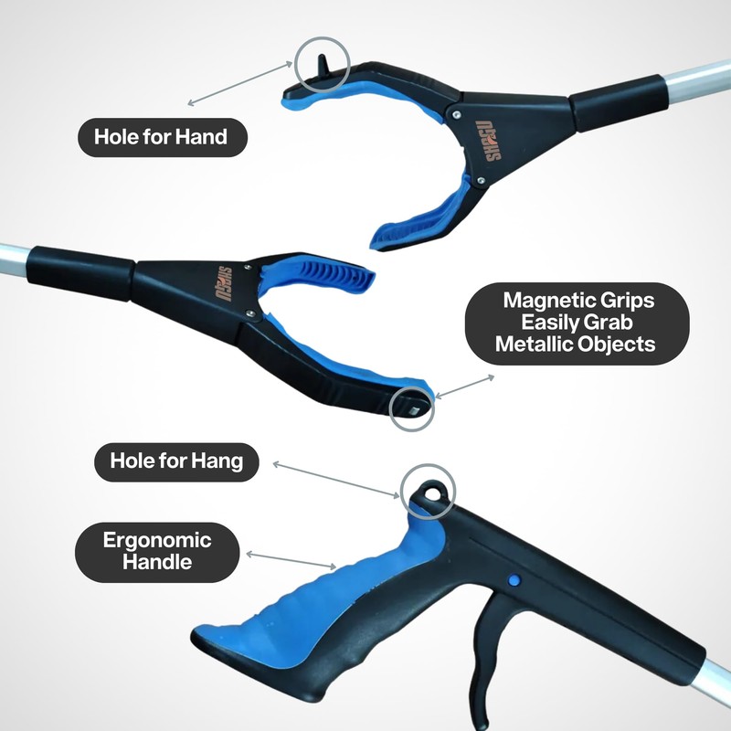 Long Shoe Horn, Grabber Reacher Tool, Sock Aid Device, and