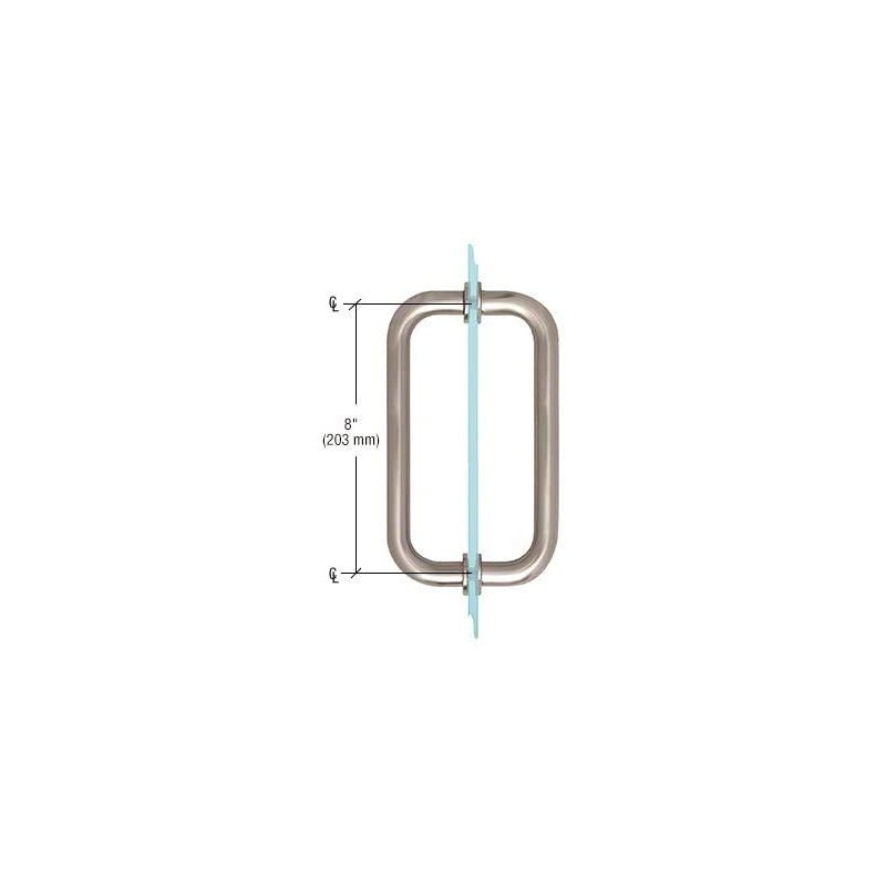 CRL 8" Brushed Nickel (BM Series) Tubular Back-To-Back Pull Handle