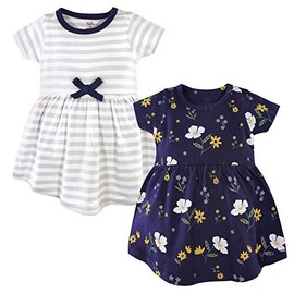 Hudson Baby Girl's Cotton Dresses, Night Blooms, 18-24 Months