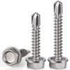 VGBUY 60Pcs #14 x 1 Self Drilling Screws for Metal,410