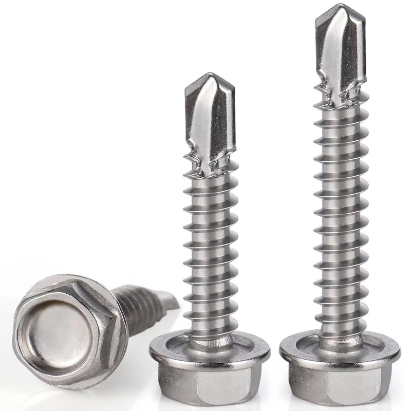 VGBUY 60Pcs #14 x 1 Self Drilling Screws for Metal,410