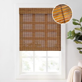 Fredesign Bamboo Roman Shades - 22.5" W x 48" H Light Filtering Blinds for Windows, Natural Premium Quality Indoor Blinds for Living Room, Bedroom, or Office