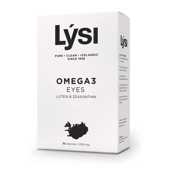 LYSI Omega 3 Eyes 1000mg | Omega-3 Supplement for Eye Health with Bilberry, Lutein, Zeaxanthin, Vitamin C and E | Support Optimal Vision | 32 Softgels