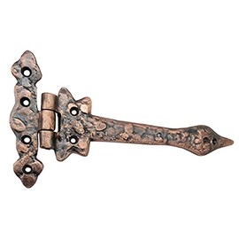 Adonai Hardware Haniel Black Antique Iron T Hinge (9.5 Inch x 2 Pack, Antique Copper) for Barn Doors, Gates, Kitchen Cabinets, Sheds, Wooden Box, Furniture, Cedar Chest and Trunks