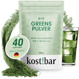 kost!bar Organic Greens Powder [Superfood Powder] without Flavours and Additives - 5 High-Quality Grass Juice Powder from Barley Grass - Green Smoothies - Green Helper Detoxification Powder - Slimming