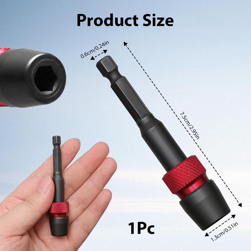 75MM Locking Bit Holder, Strong Magnetic Bit Impact Locking Holder,