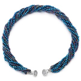 Statement Pendant, Multi-Layer Beads, Crystal Braided Chain, Choker Necklace, Magnetic Clasp, Necklaces, Bracelet, Non-applicable