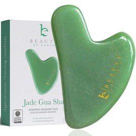 BEAUTY BY EARTH Jade Gua Sha Facial Tool - Face Massager for Skin Tightening and Facial Massage Sculpting Tool for Jaw, Perfect as Skin Care Gifts for Women, Mom, & Teens