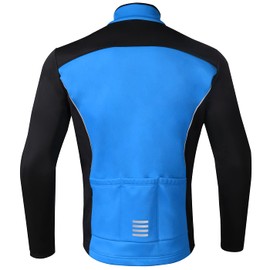 CATENA Men Cycling Thermal Fleece Windproof Jacket,Winter Running Biking Reflective Windbreaker Water resistant Bike Outerwear