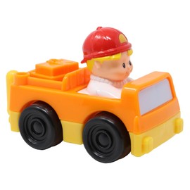 Fisher-Price Replacement Part Little People Collectible Wheelies Airport Playset X7826 - Replacement Orange and Yellow Luggage Cart with Eddie Driving