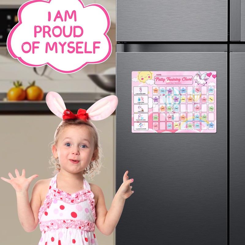 khlerox Potty Training Chart for Toddlers with 63 Reusable Magnetic