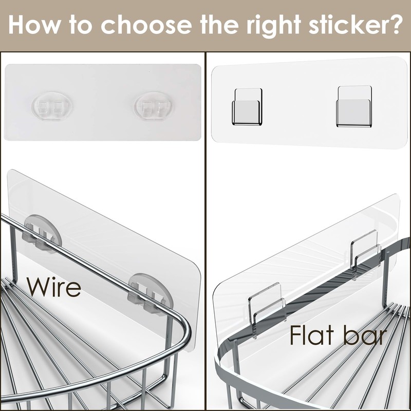 Jovware Shower Caddy Adhesive Replacement Stickers, Shower Organizer Adhesive Replacement,