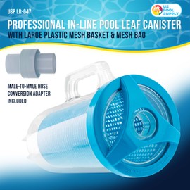 U.S. Pool Supply Pool Leaf Catcher - Heavy Duty Inline Pool Leaf Canister, Vacuum for Inground Cleaner - Cleaning Filter Basket & Mesh Bag, Catch Leaves Debris, Compatible Replacement for Most Brands