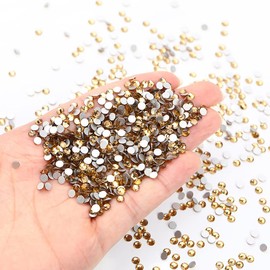 Feifei’S Bow 1440 Pieces Flat Back Gems Round Crystal Rhinestones SS16 4.0mm Diamante Rhinestones Crafts Nail Face Art Clothes Shoes Bags DIY (Crystal Yellow)