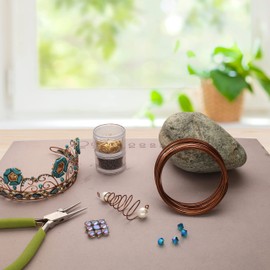 The Beadsmith Half-Round Craft Wire - Wire Elements - Medium Temper - 21 Gauge, 7 Yard Coil - Antique Copper Color - Beading Wire Used for Jewelry Making, Wire Wrapping, and Other DIY Arts & Crafts