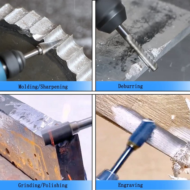 Luo ke 4 Pcs Ball Shape Aluminum Cutting Burr Set