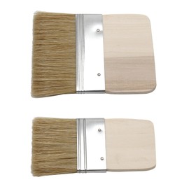 Paddle Surface Brush - 60 mm + 100 mm Wide, Primer Brush, Flat Brush Wide Wooden Handle for Acrylic, Oil on Canvas and Painting Base