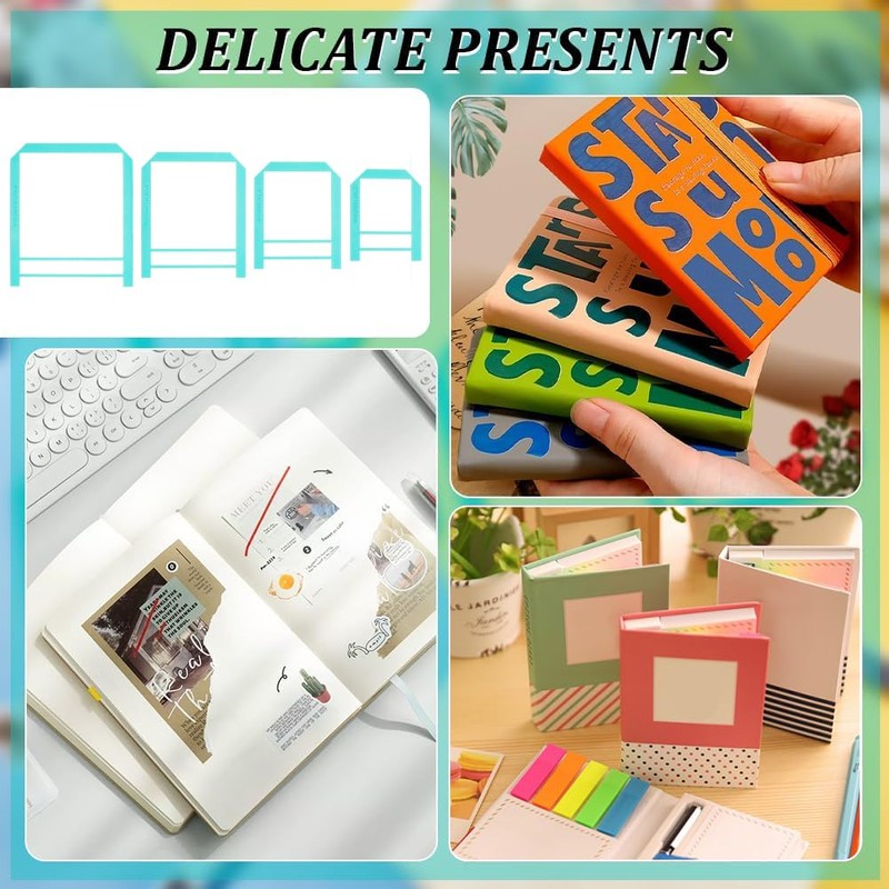 BENECREAT 4Pcs 4 Sizes Mini Bookbinding Tools, Acrylic Sticky Notes