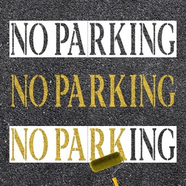 PEUTIER 2pcs No Parking Stencils, 6 Inch Letter Reusable Plastic No Parking Templates
