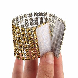 Yuengs 100 PCS Napkin Rings Sparkly Adornment for Wedding/Shower/Party – Velcro Napkins wrap (Gold)