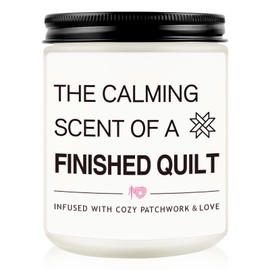 Quilting Candle, Gifts for Quilters, Sewing Enthusiast Gifts for Mom, Grandma, Friends, Seamstress Gift for Women, Thanksgiving Day Christmas Birthday Gift for Tailor, Lavender Candle - 7 oz