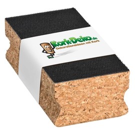 5 x cork sanding blocks, with Velcro system and rounded edges, 12 x 6 x 4 cm, for sandpaper, sandpaper, pack of 5