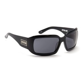 HOVEN FIFTH AVE 19-0101 BLACK GLOSS FRAME GREY POLYCARBONATE LENS PLASTIC SUNGLASSES, Black, 65mm