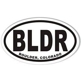 BLDR Boulder, Colorado Oval Bumper Sticker