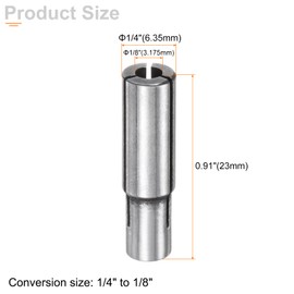 sourcing map 5pcs Collet Adapter 1/4" to 1/8" Die Grinder Chuck Driver Adapter CNC Engraving Bit Router Converter for CNC Machine Tool