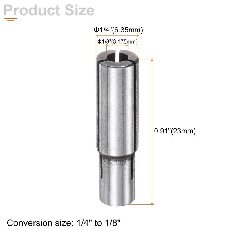 sourcing map 5pcs Collet Adapter 1/4" to 1/8" Die Grinder