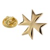 Gold Plated Maltese Cross Style Lapel Pin Badge