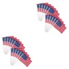 Sosoport 2sets American Flags Hand Waving Mini Usa Flag 14x21cm