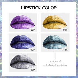 Kilshye Glitter Lipstick Matte Liquid Lipsticks Metallic Lip Glaze High Pigment Lipgloss Long Lasting Waterproof Lip Makeup for Women and Girls Pack of 1 (D- Gold 5)