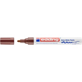 edding edding 750 Glanzlackmarker - braun - 1 Lackmarker - Rundspitze 2-4 mm - Lackstift für Glas, Stein, Holz, Kunststoff und Papier - wasserfest, stark deckend