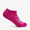 Silver No Shoe Liner Socks, Pink, Large