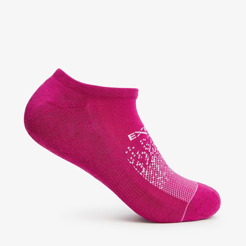 Silver No Shoe Liner Socks, Pink, Large