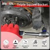 JEUCLEL 2PCS M10 Triple Square Impact Spline Bit Socket, 10mm