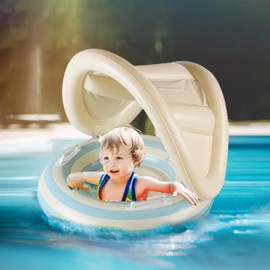 Baby Pool Float,Floating Pool Chair | Adjustable Floats with Sunshade for Babies Swim Support Puddles for Outdoor Water Fun