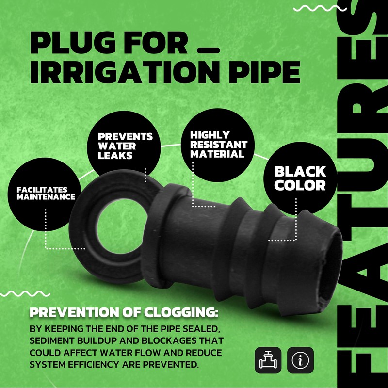 DOJA Barcelona Pack of 10 Drip Hose End Caps, 20mm,