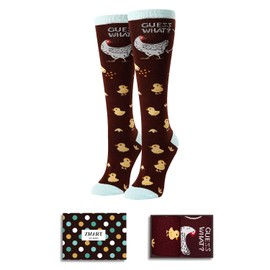 Zmart Chicken Gifts for Chicken Lovers Women, Funny Animal Chicken Leg Socks for Women Crazy Knee High Socks Easter